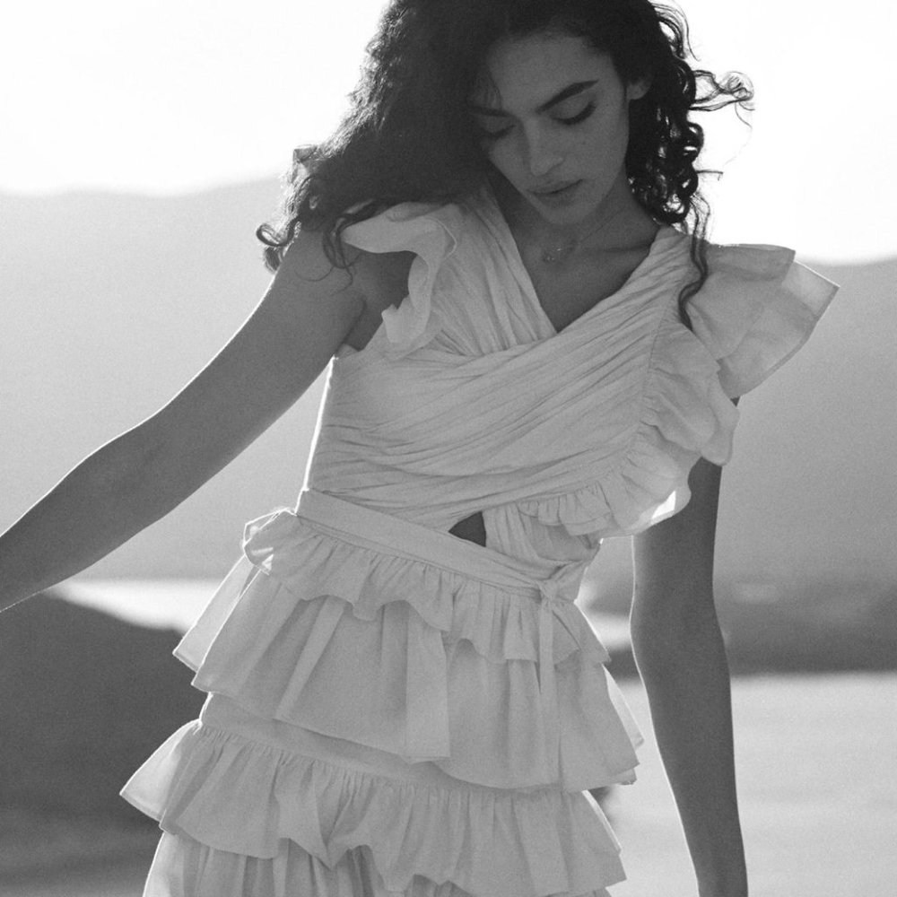 Love the Label Ruffled Halter Mini Dress Size S